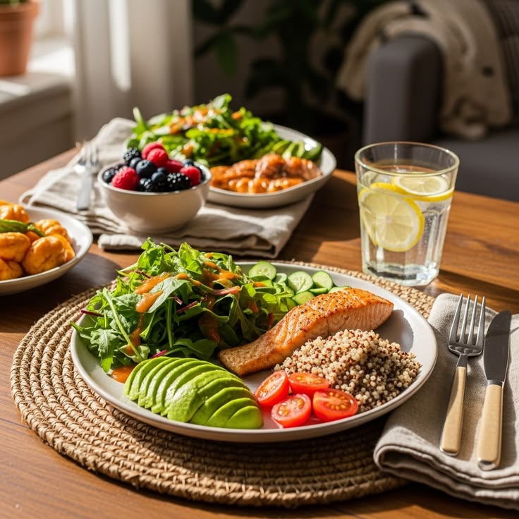 Abstract calendar grid showing flexible meal placement